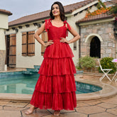 Amica Red Tier Dress