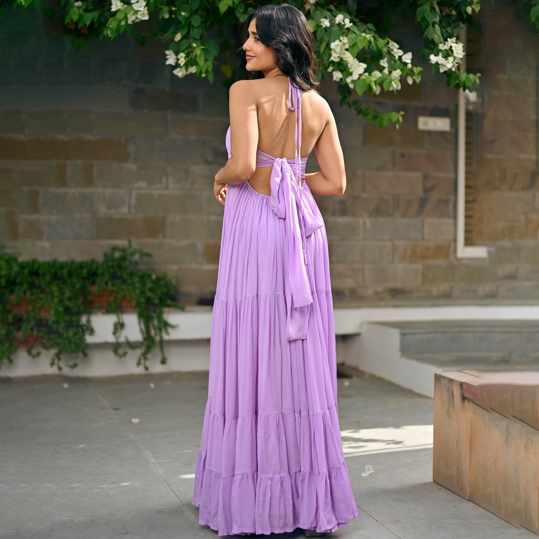 Lyra Chiffon Halter Dress