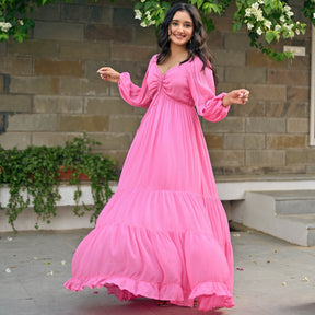 Saya Pink Long Dress