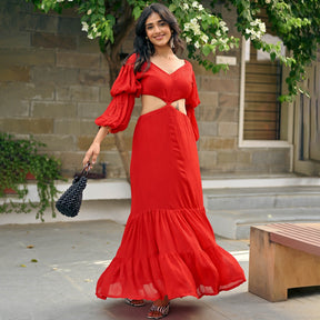 Kristina Red long Dress