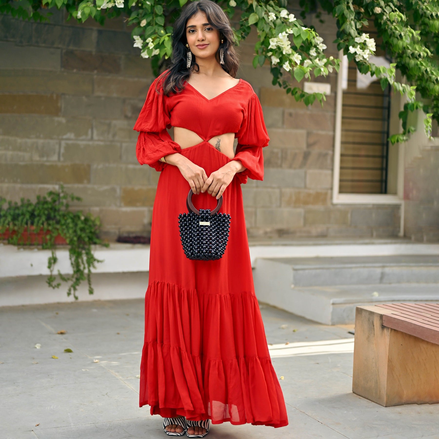 Kristina Red long Dress