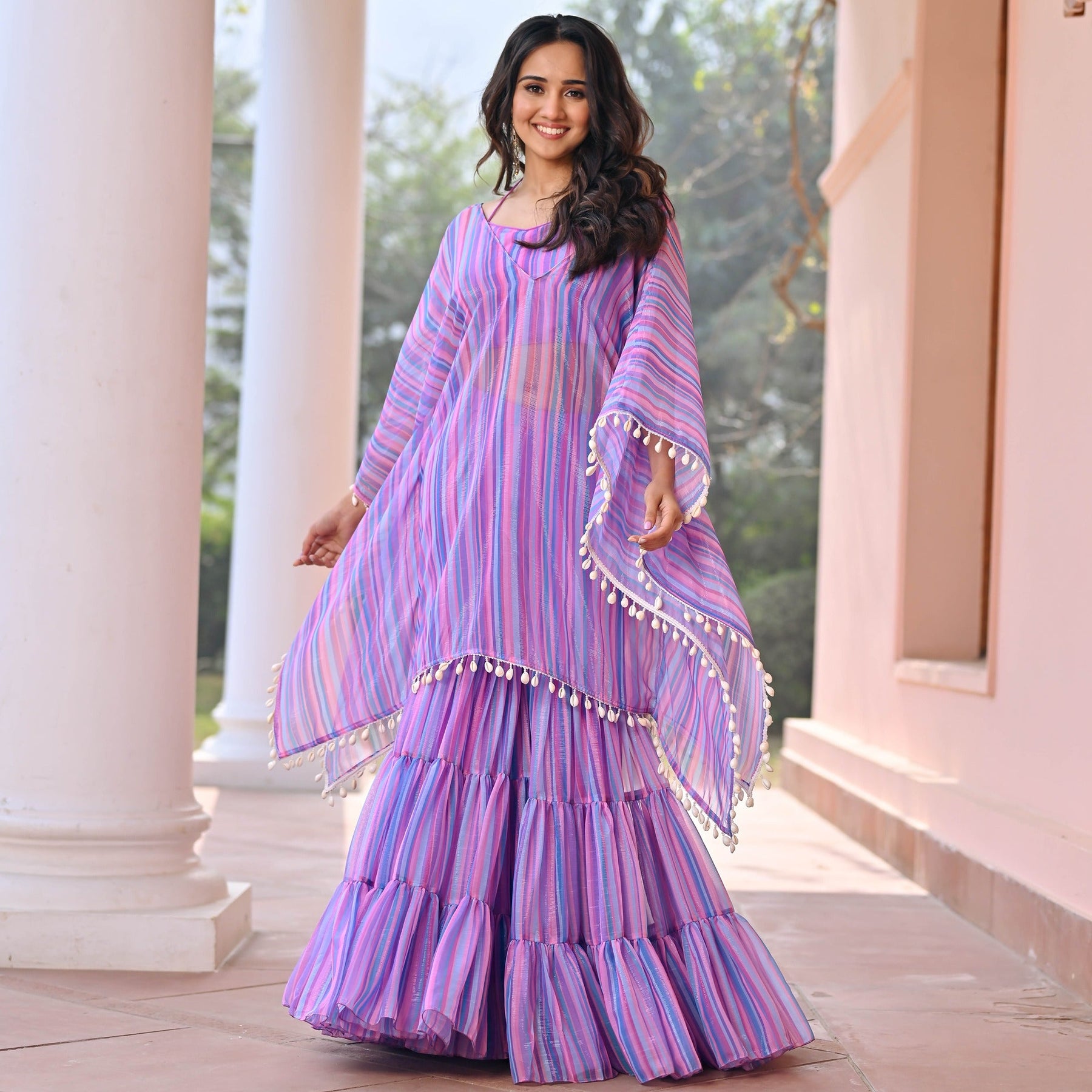 Purple Stripes Three Piece Set