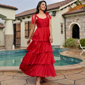 Amica Red Tier Dress