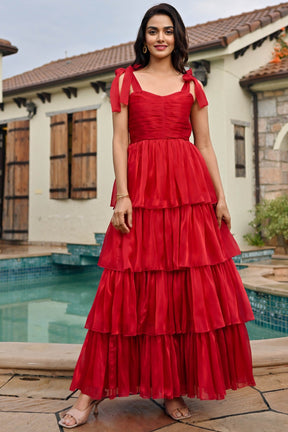 Amica Red Tier Dress