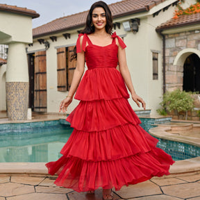 Amica Red Tier Dress