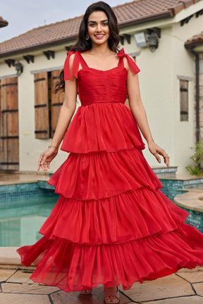 Amica Red Tier Dress