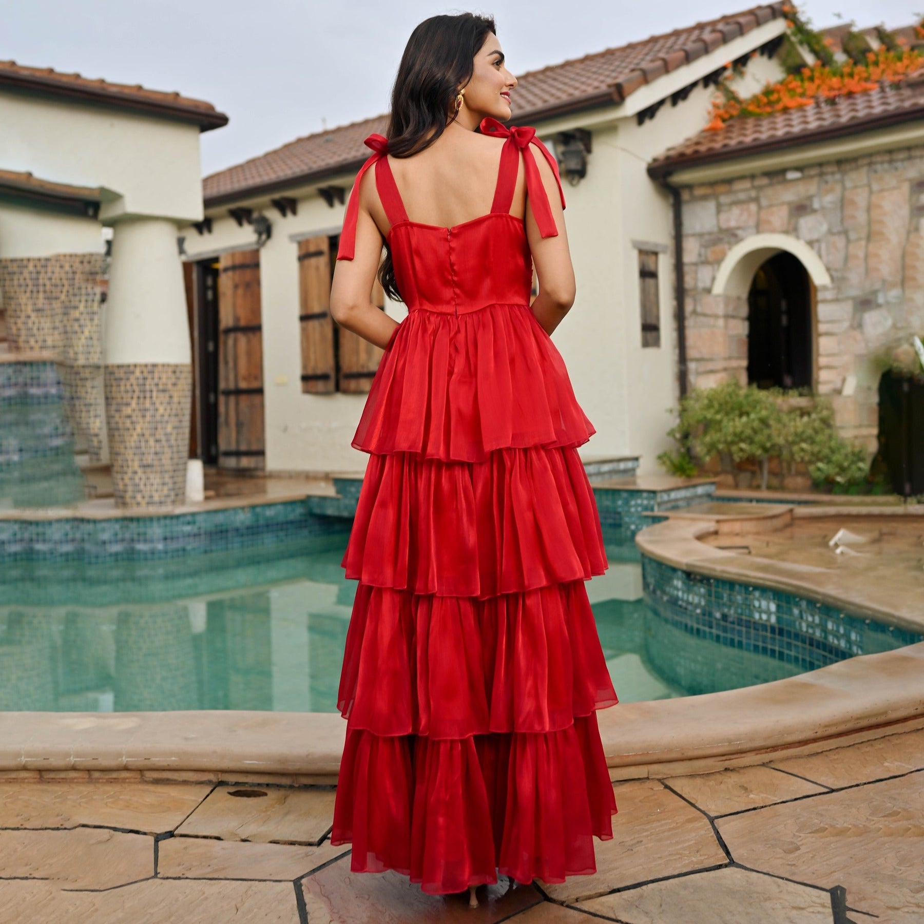 Amica Red Tier Dress