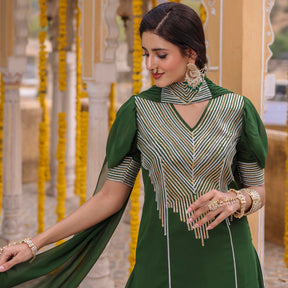 HINA GREEN KURTA SHARARA SET