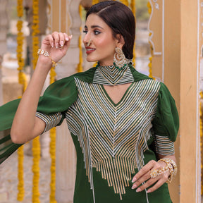 HINA GREEN KURTA SHARARA SET