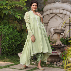 PISTA GREEN KURTA DHOTI SET