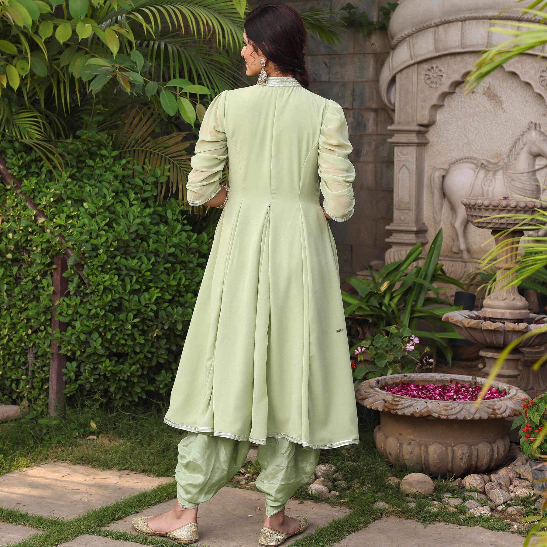 PISTA GREEN KURTA DHOTI SET