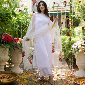 White Embroidered Kurta Set