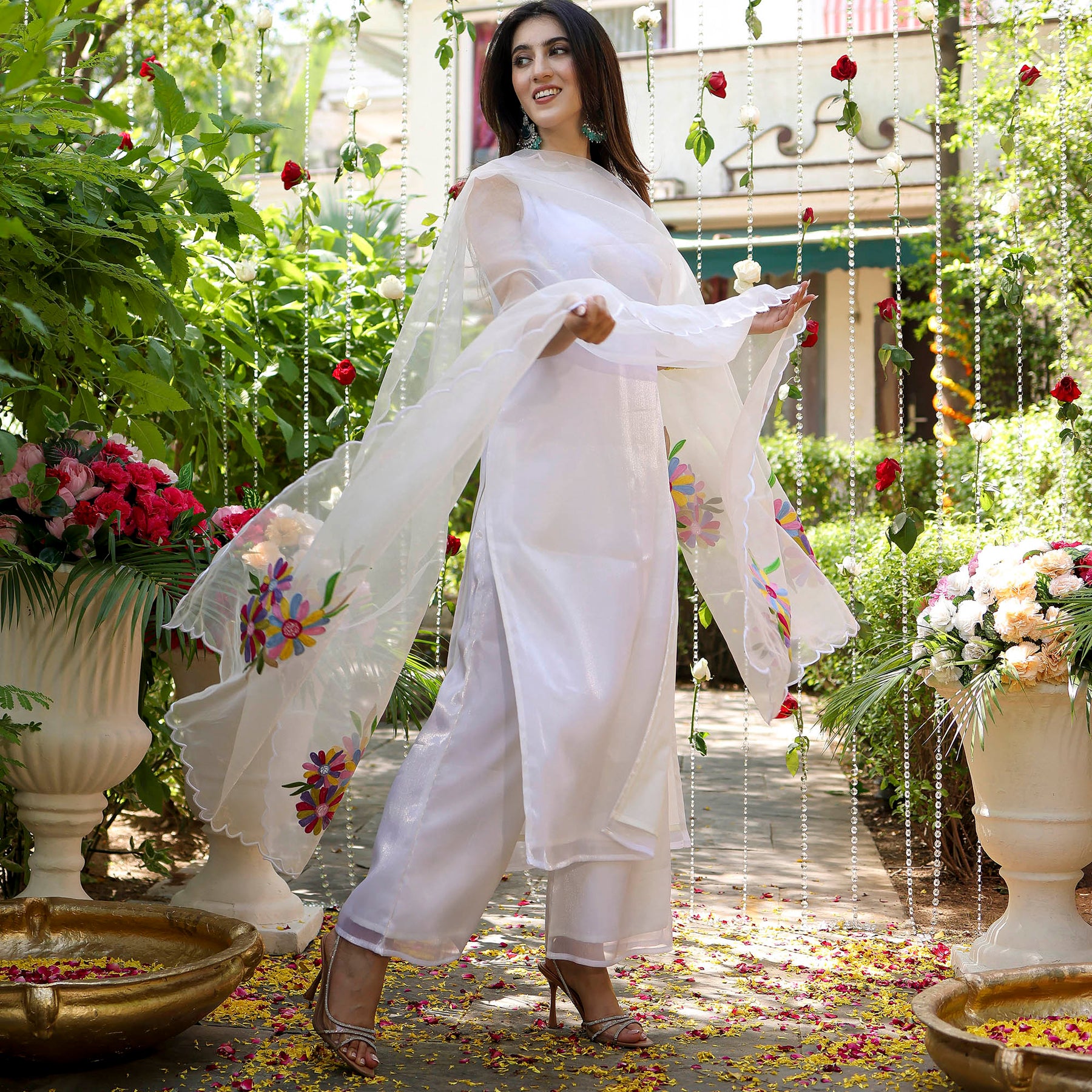 White Embroidered Kurta Set