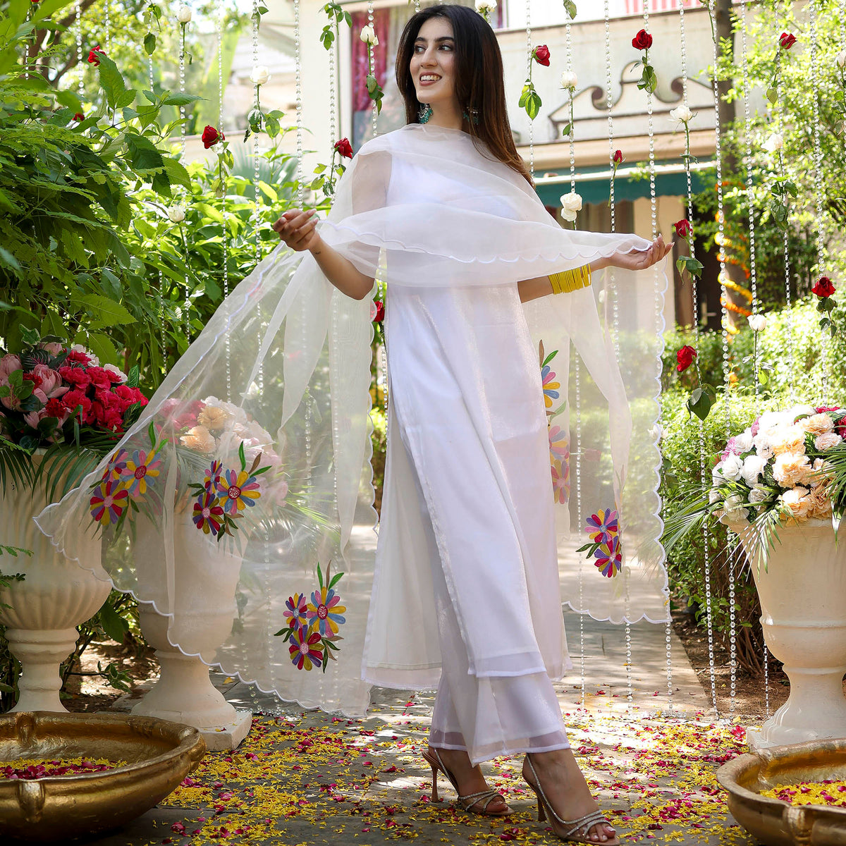 White Embroidered Kurta Set