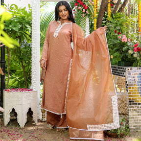 Brown Mirror Kurta Set