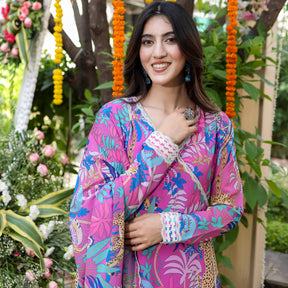 Pink Printed Kurta Set