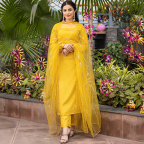 Mustard Yellow Kurta Set