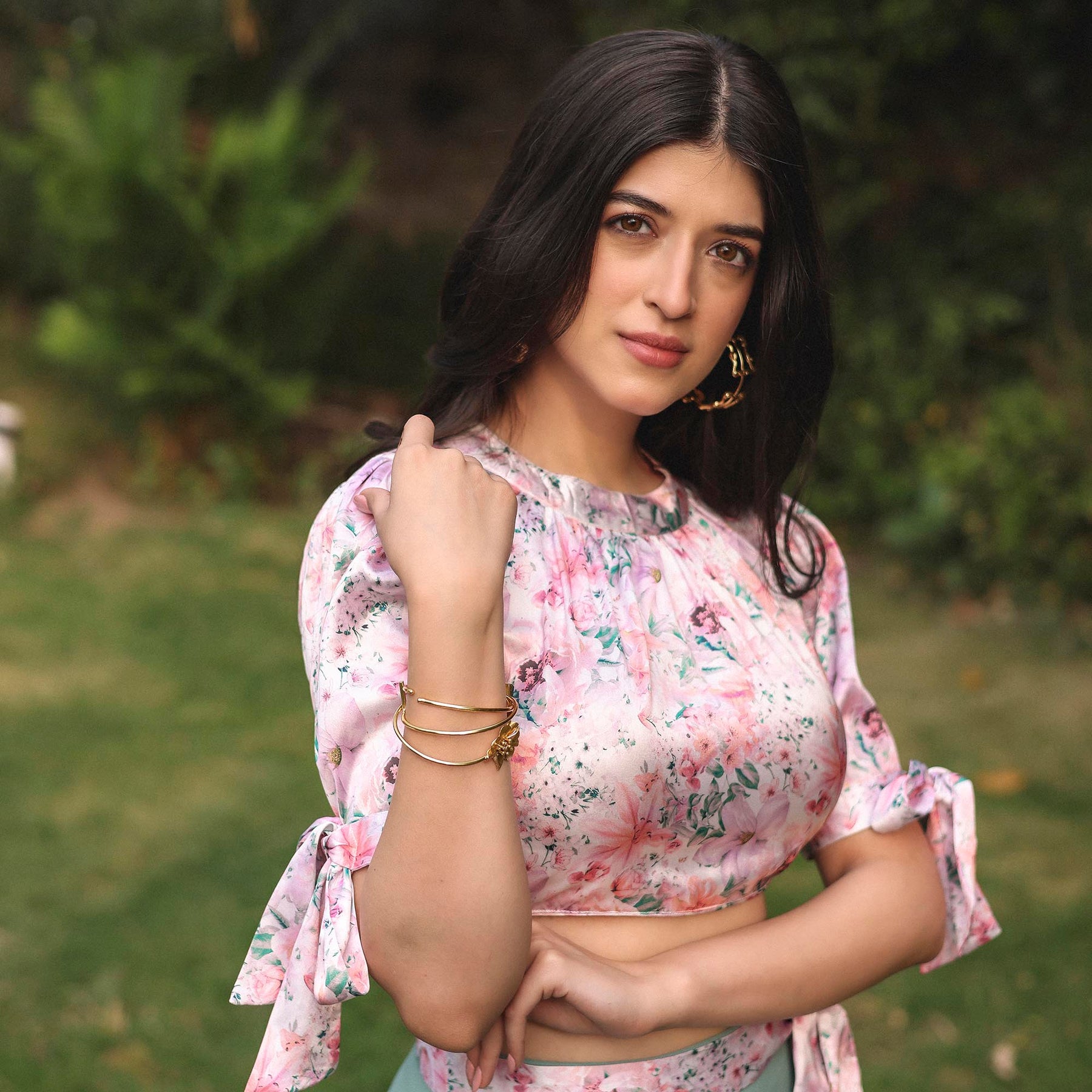 GREEN HEMLOCK SKIRT WITH FLORAL TOP