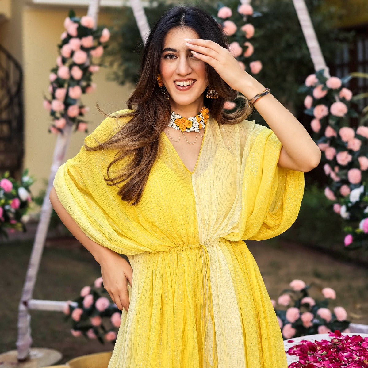 Yellow Lurex Kaftan