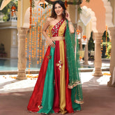 Multicolored Mirror Work Lehenga