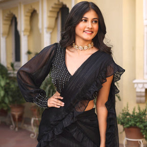 Black Cocktail Saree