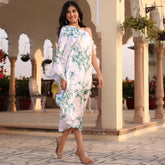 White Green Printed kaftan