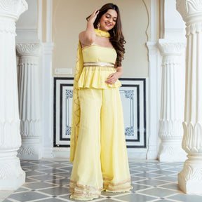 Yellow Pants Dupatta Sets