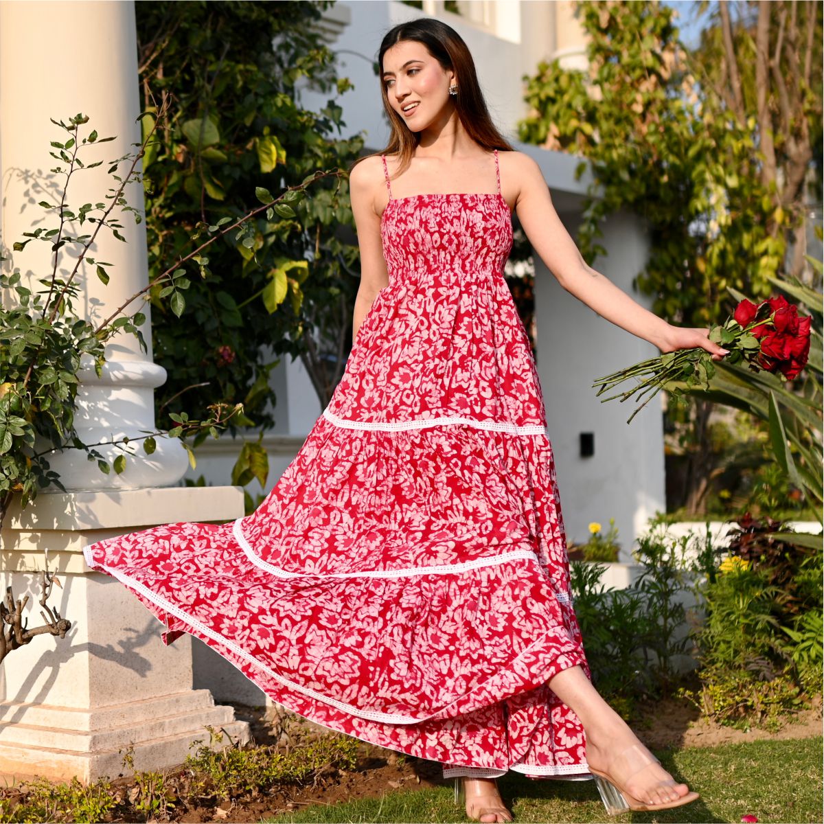 Block Printed Long Dress