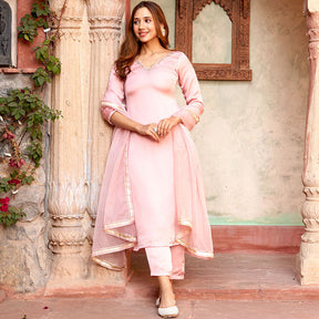 ROSE PINK STRAIGHT KURTA SET