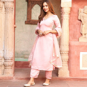 ROSE PINK STRAIGHT KURTA SET