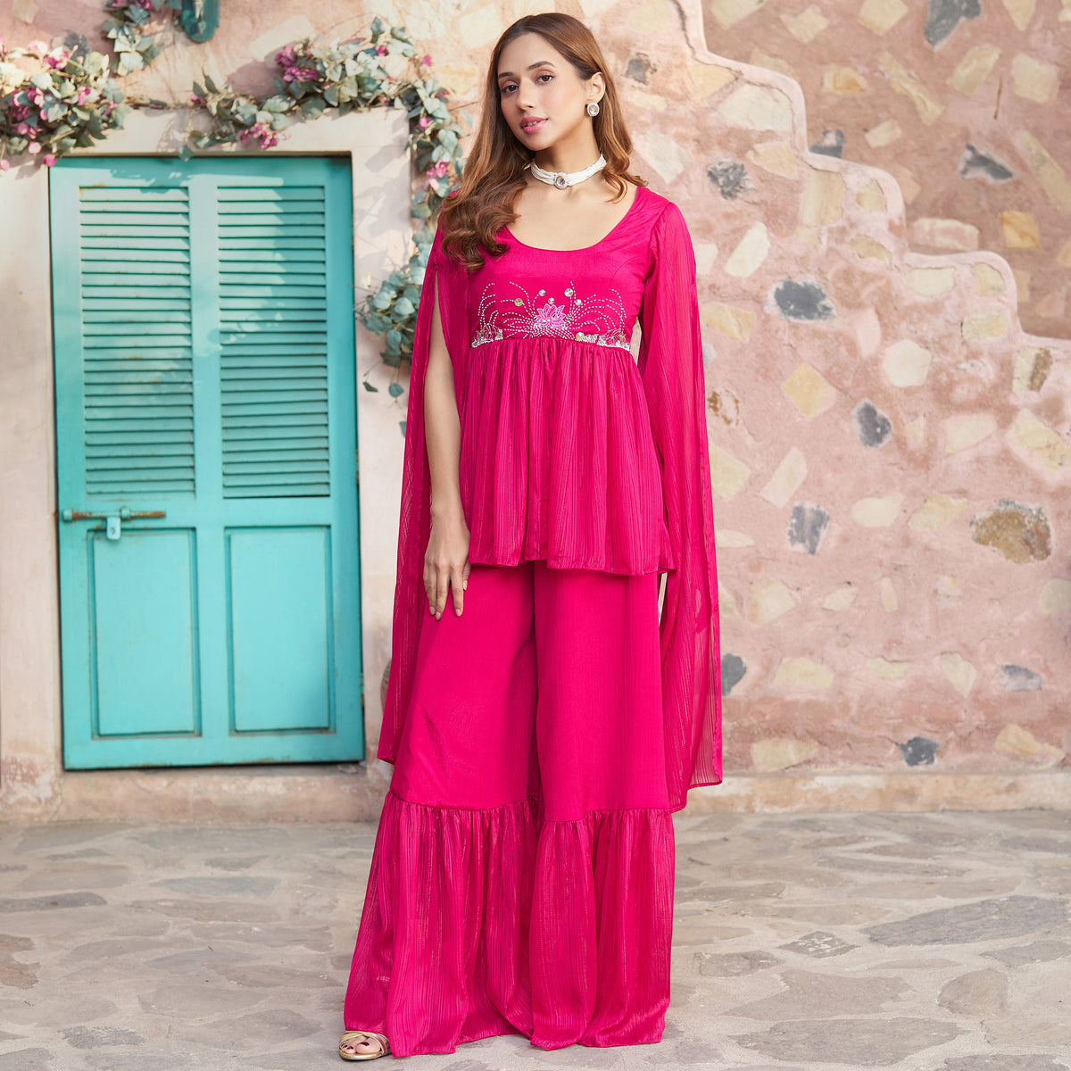 PINK SHARARA SET