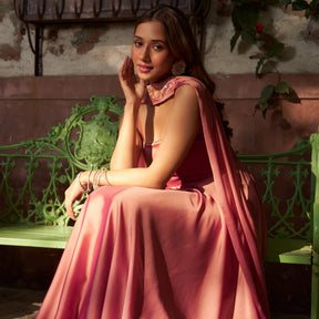 Rose Pink Anarkali Set