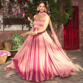 Rose Pink Anarkali Set