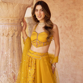 MUSTARD YELLOW LEHENGA SET