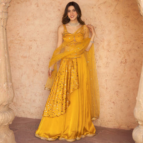 MUSTARD YELLOW LEHENGA SET