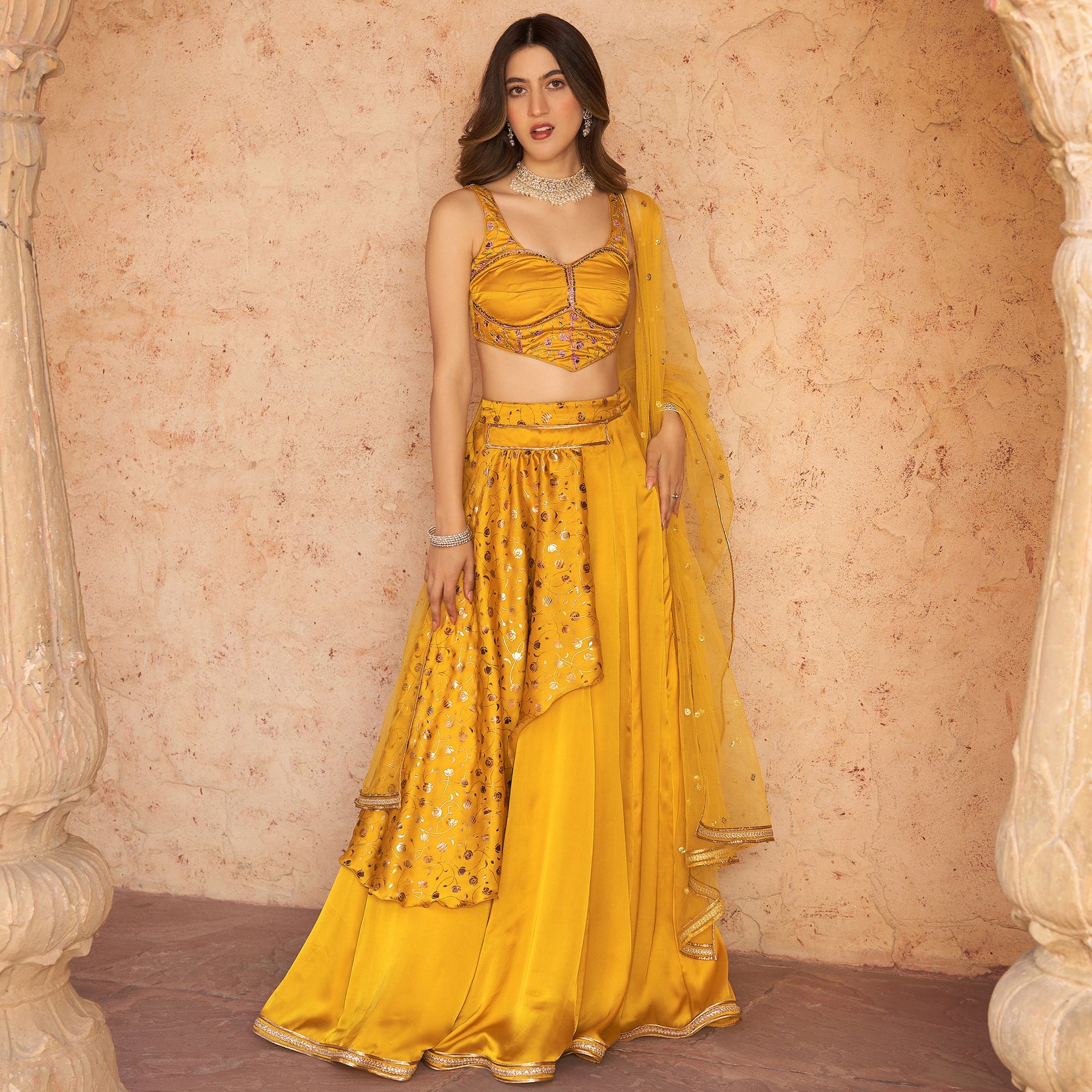 MUSTARD YELLOW LEHENGA SET