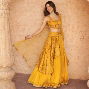 MUSTARD YELLOW LEHENGA SET