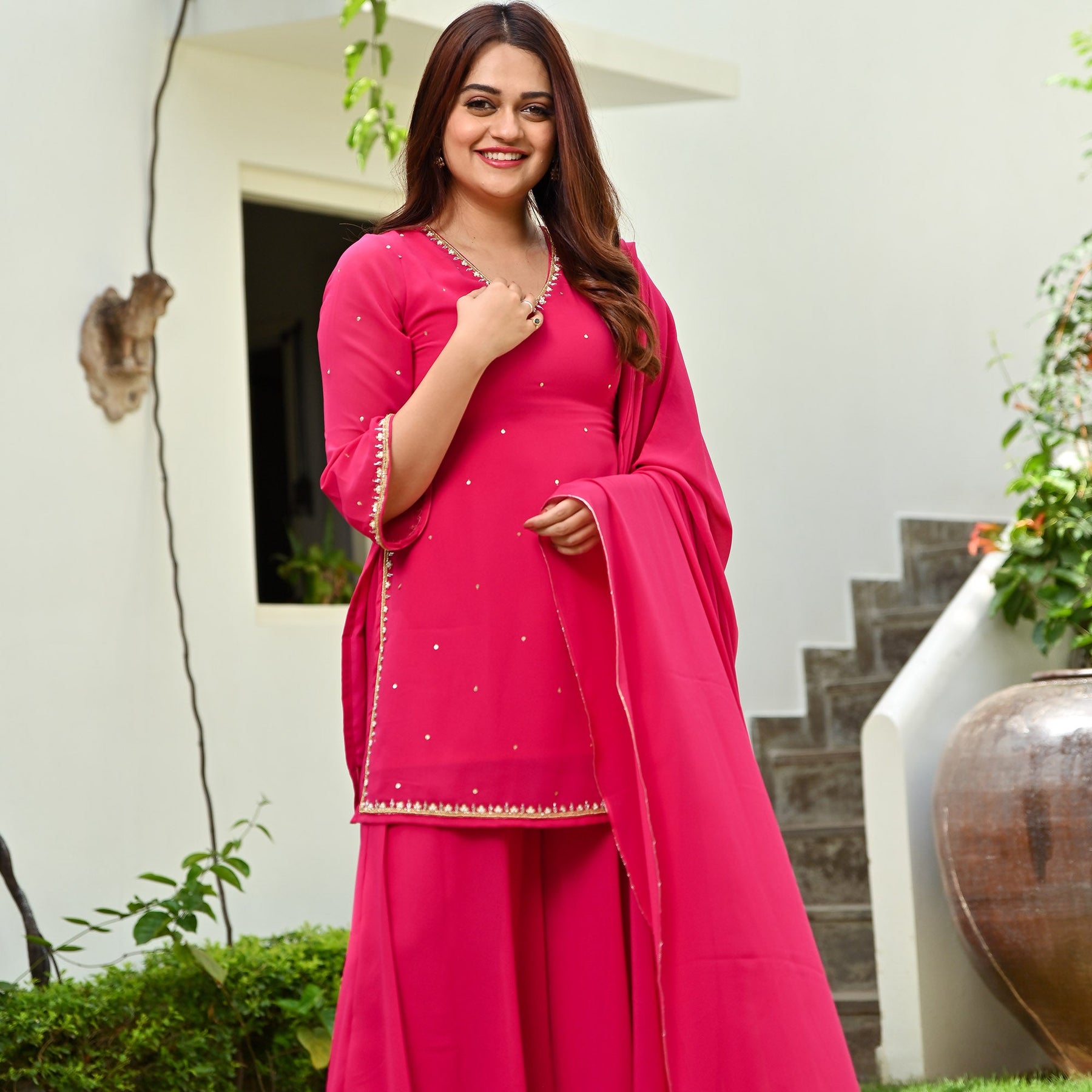 Pink Sharara Set