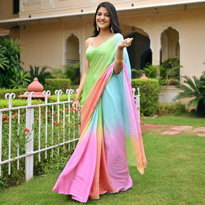 Multi Ombre Chiffon Saree