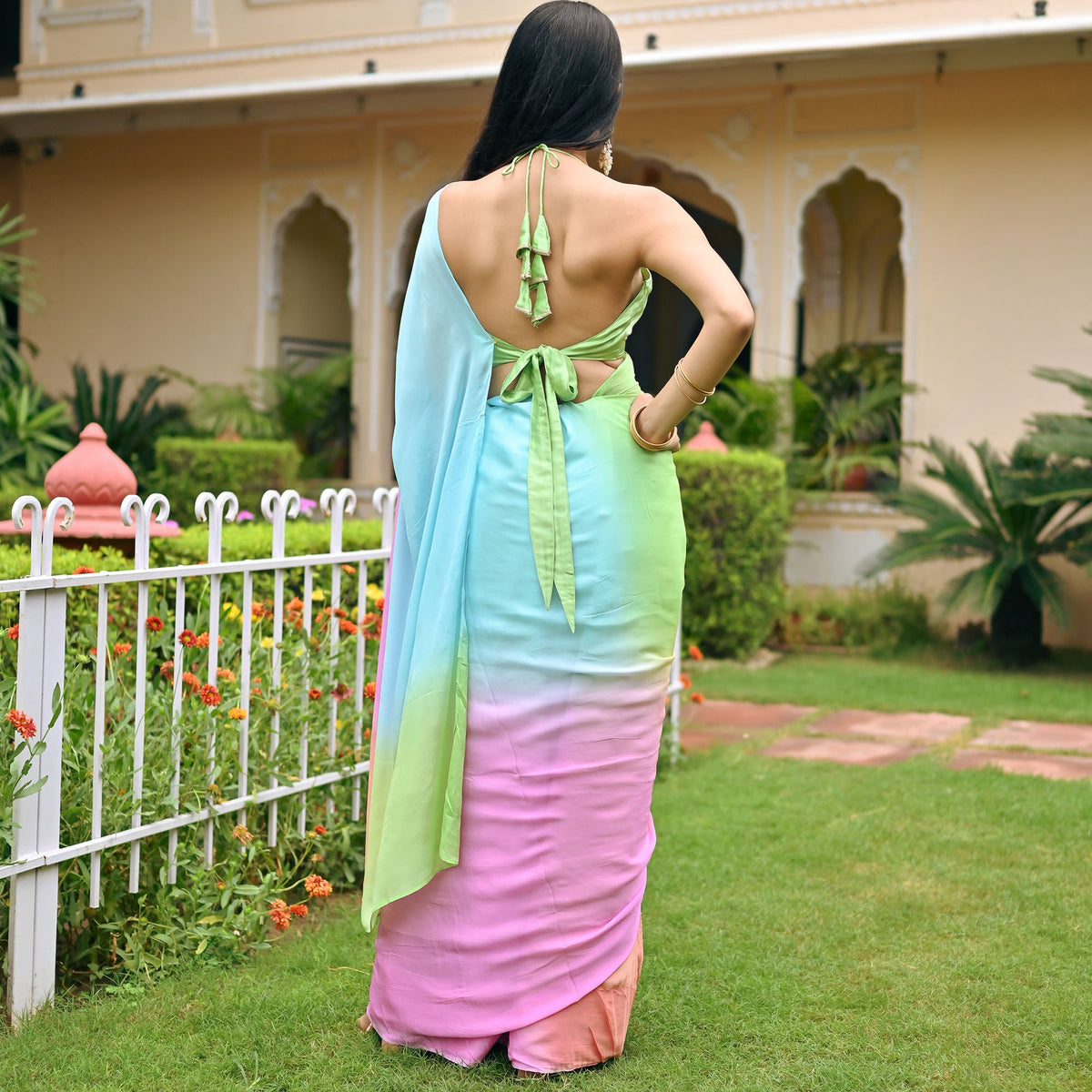 Multi Ombre Chiffon Saree