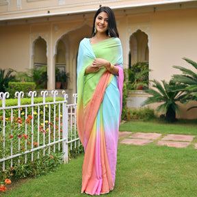 Multi Ombre Chiffon Saree