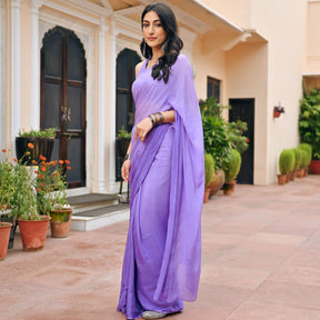 Purple Ombre Chiffon Saree