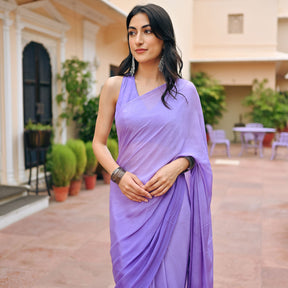 Purple Ombre Chiffon Saree