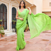 Green Ombre Chiffon Saree