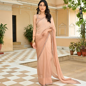 Beige Ombre Chiffon Saree