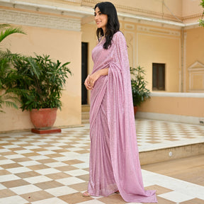 Pink Sequin Ready to Wear Saree