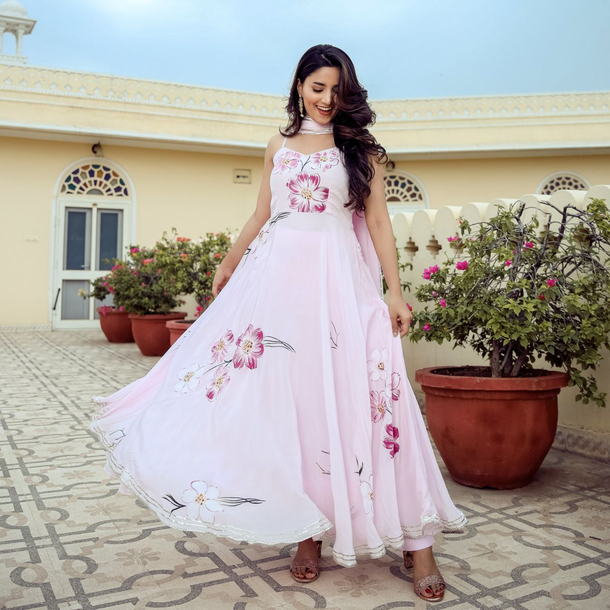 Blush Pink Anarkali Set