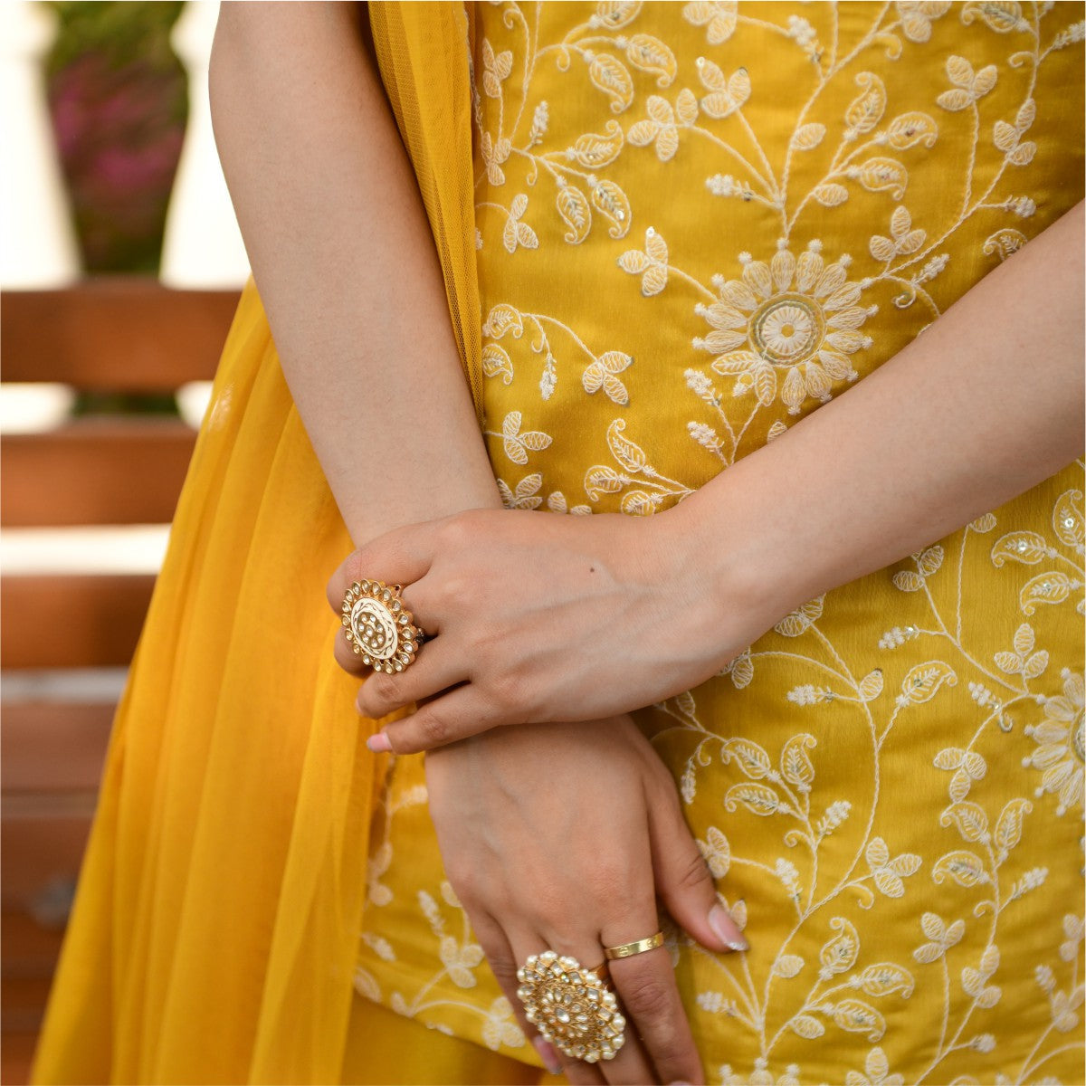 Yellow Embroidered Kurta and Palazzo Set