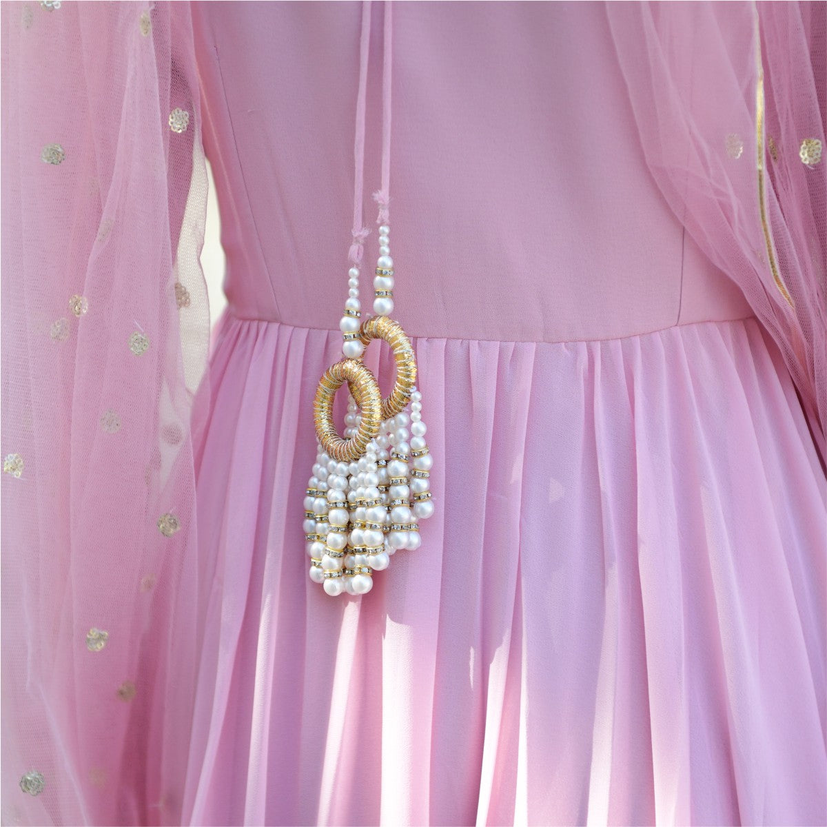 Baby Pink Georgette Long Dress