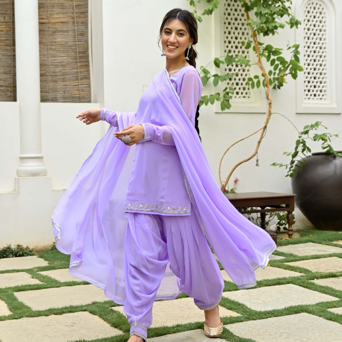 Lavender Kurta Patiala Set